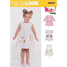 NewLook New Look Pattern N6611 Children's Novelty Dress, Paper, White, Various