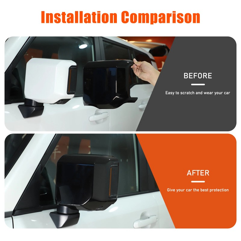 cartiangous For Toyota Land Cruiser 2024+ Side Rearview Mirror Cover