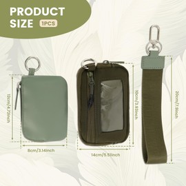 Keychain Wallet Wristlet Wallets for Women, Mini Zip Around Dual Pouch Wristlet, Detachable Portable Coin Purse Pocket w Key Ring, ID Window, Nylon Small Wallet Gifts for Women Travel Sports Outdoors