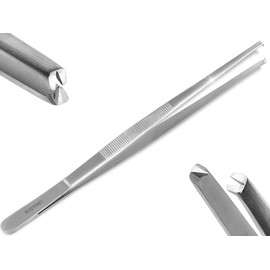 InstrumenteNrw Exclusive Barbecue Tweezers, Kitchen Tweezers, Cooking Tweezers with V 1:2 Teeth Made of Hardened Stainless Steel, 10,5 cm