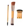 Ipetboom 3pcs Bamboo Handle Nylon Bristles Powder Brush for Cosmetics
