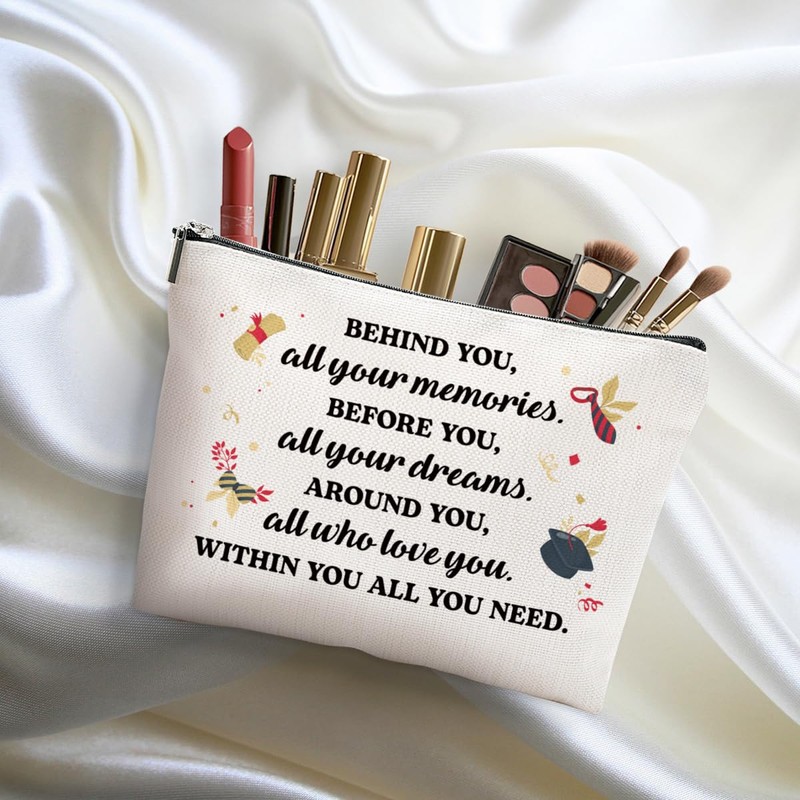 DHKG Graduation Gifts Makeup Bag, Inspirational Congratulations Gift for Best