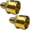 2pcs 1'' NPT x 3/4'' Barb Brass Hose Fitting Barbed