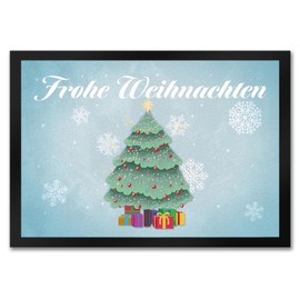 speecheese Merry Christmas with Beautiful Christmas Tree Doormat in 35 x 50 cm Doormat in 35 x 50 cm for the Christmas Season Festive Dirt Trapper Mat as Christmas Decoration