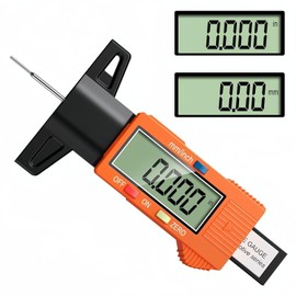 Z-oneMart Tire Tread Depth Gauge, Digital Tire Tread Depth Gauge with Large LCD Display and Inches, Tire Depth Gauge in 1 Inch/25.4 mm for Motorcycles, Cars, SUV, Brake Shoe and Pad Wear