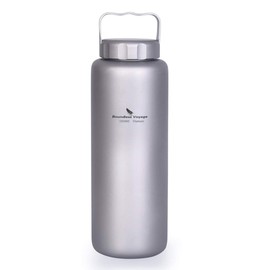 Boundless Voyage Titanium Water Bottle with Handle Big Capacity Wide Mouth Ultralight Leak-Proof Tea Coffee Canteen Cup Drinkware for Outdoor Camping Picnic Hiking Cycling Sports 35.5oz/1050ml Ti1506B