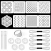 24 Pcs Sashiko Stencil Kit, 8Pcs 4.7 x 4.7 Inch