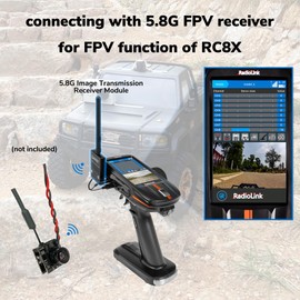 Radiolink Wireless Image Transmission Receiver for RC8X Transmitter FPV Display, 5.8G 48CH Support Android Phone/Tablet,Work with Radiolink All-in-one 5.8G 48CH Wireless Image Transmission OSD Camera