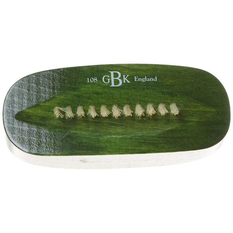 Kent Brushes Natural White Bristle Nail Brush Green