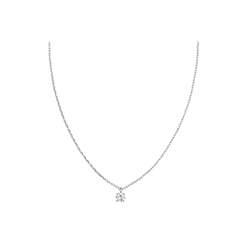 Gold&Deer 14KGP Simple Clear Cubic Necklace White Gold / 골드앤디어
