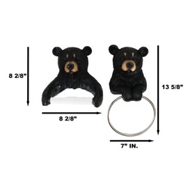 Ebros Gift Rustic Western Cozy Cabin Lodge Forest Black Bear Toilet Paper and Hand Towel Holder Set of 2 Whimsical Bears Figurines Bathroom Vanity Power Room Decor Accessories
