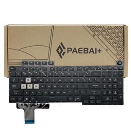 PAEBAI+ Replacement Laptop Keyboard RGB Backlit Compatible with ASUS ROG Strix G17 G713QM G713QR Series Backlight US Layout