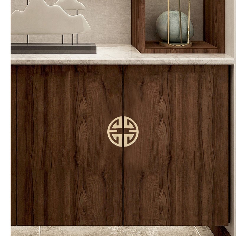 Bitray Cabinet Pulls Semi-Circular Antique Pull Knobs Traditional Auspicious Pattern