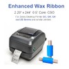 8 Rolls Desktop Thermal Transfer Ribbons -Enhanced Wax, 2.25" x