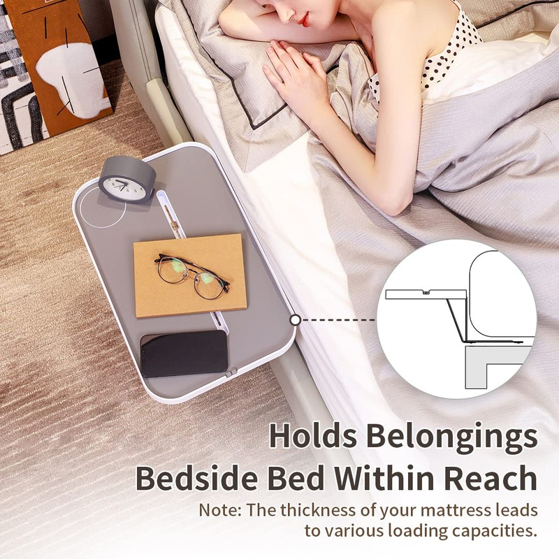 KIWIFOTOS Bedside Shelf for Bed Bedside Tray Table Under Mattress