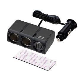 Seikou Sangyo EM-174 Car Accessories Power Socket EXEA USB Twin Socket, Black