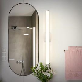 ASD LED 36" Vanity Wall Mount Light Fixture, Linear Bathroom Lighting Bar | 3CCT, Dimmable, Energy Star, ETL Listed | 30W 2100LM 3000-5000K 120V | Long Tube Bath Sconce Over Mirror | Nickel