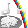 100 Pack Cable Clips, 8 mm White Flat Ethernet Wire