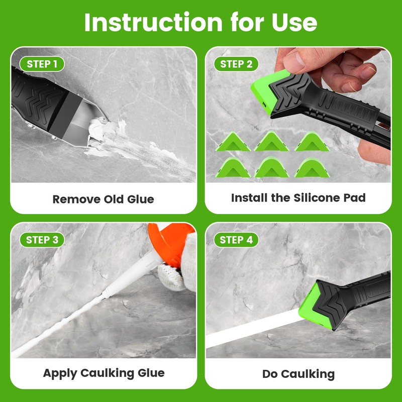 Goopreen 5 in 1 Caulking Tool Silicone Caulking Grout Removal