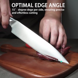 Howashin 3PCS Knives Set for Kitchen, Include 8" Chef's Knife, 7" Santoku Knife, 3.5" Paring Knife, Professional Chef Knife Set with Ergonomic Handle