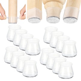 Aneaseit Silicone Chair Leg Floor Protectors, Felt Furniture Pads for Hardwood Floors, Rubber Chair Leg Protectors, Covers for Wooden Floors or Tile (16pcs, Clear)
