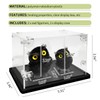 WAYUTO Black Obsidian Resin Owl with Acrylic Clear Display Case