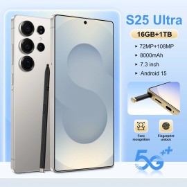 2025 New Original S25 Ultra 16GB+512GB 5G Android Smartphone Dual SIM 4K 2K Screen Resolutions 108MP for French Spanish Gamingcolor: Pink, plug: UK, ram: 16g, storage capacity: 512 GB