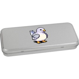 'Pigeon Pixel Art' Metal Hinged Stationery Tin/Storage Box (TT00226144)