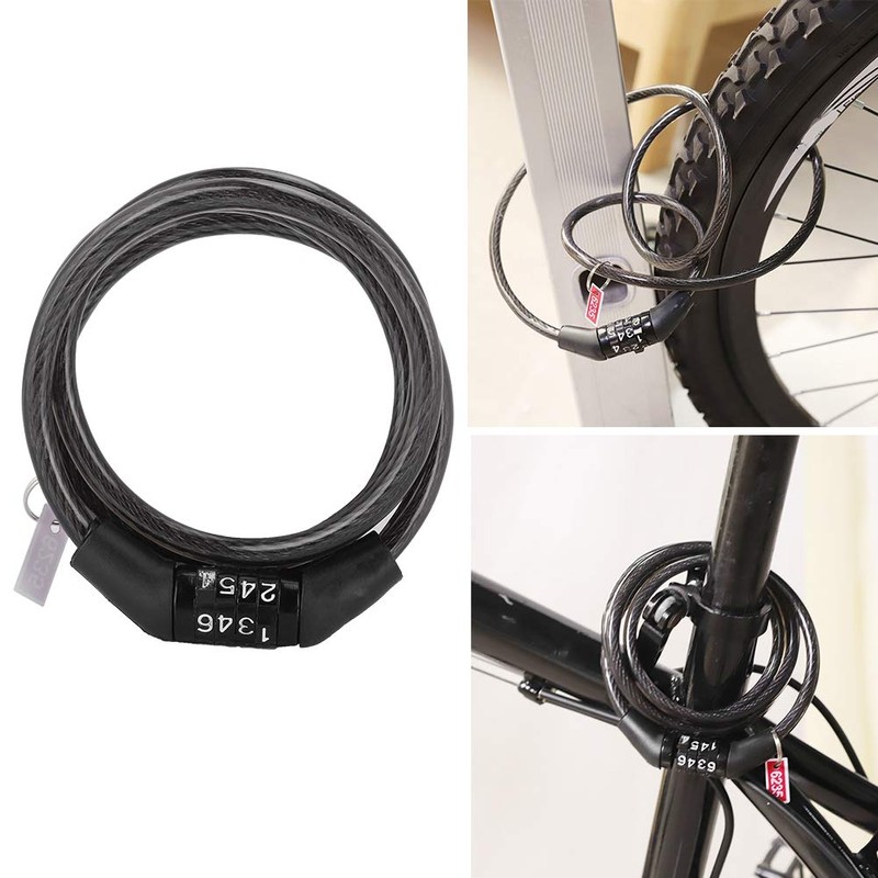 Combination Bike Lock, Coded Bicycle Lock,Bicycle Cable Lock, Scooter Lock