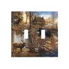 Wpshijia Bear Moose Lodge Woodland 2 Gang Light Switch Plate