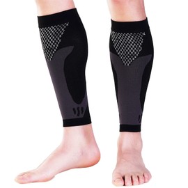 Calf Supporter, Compression, Set of 2, Breathable, Standing Work, Walking, Running, Baseball, Walking, Left/Right Size, Unisex (M)