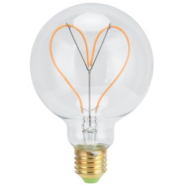 G95 Heart Shaped LED Retro Bulb E27 4W  Dimmable Light Bulb for Bedroom Coffee Shop Warm Light