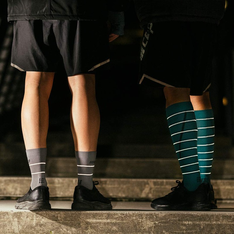 CEP Reflective Compression Mid Cut Socks for Women, Reflective Running