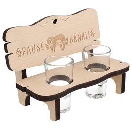 Spruchreif Shot Bench with 2 Glasses Gift for Friends Funny Gift Idea