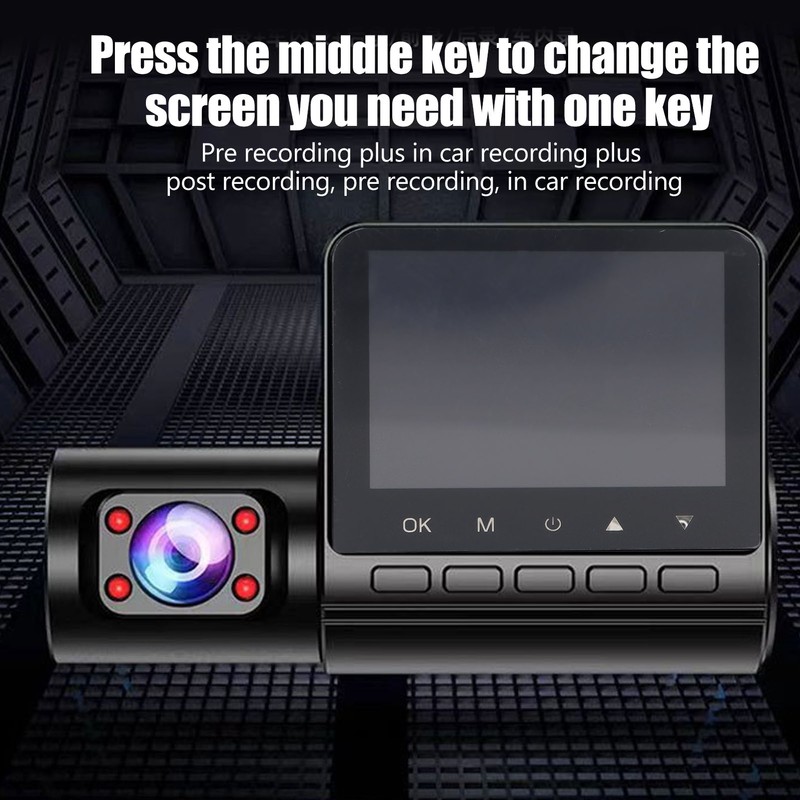 2.4 Inch Screen Dashcam 3 Way HD 1080P Three Lens