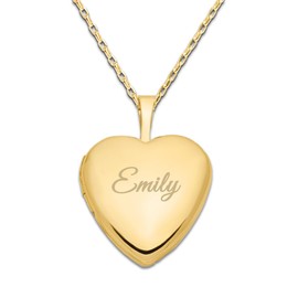 Cherished Moments Children's 14K Gold-Plated Engraved Heart Locket for Toddlers, Kids or Little Girls on 14 Inch Chain