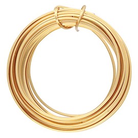 The Beadsmith Square Craft Wire - Soft Temper Beading Wire, Gold Color, 21 Gauge, 4 Yards