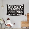 Vintage Music Sign Flag Tapestry 3x5 Ft with 4 Brass