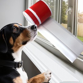 Dog Cat Scratching Windows Sill Protector，Window sill Cover，Rubber Anti Scracting from Dog Cats for Home Furniture Edge Protection Flexible Rubber L-Type 4x1.6inch Non Slip Cuttable(78.7" White)