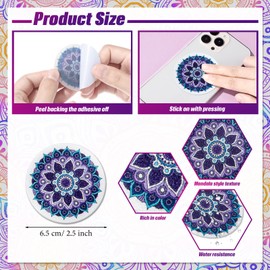40 Pcs Anxiety Sensory Stickers Calm Stickers Mandala Style Marble Ink and Starry Sky Fidget Textured Decals Tactile Rough Calming Sensory Strips Anti Stress Items for Adult (Mandala)