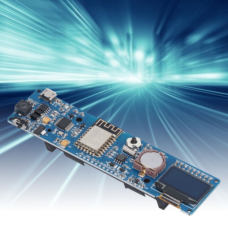 ESP8266 Clock Module Development Board with 0.96in OLED Display 18650