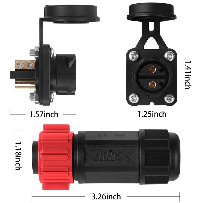 Trolling Motor Plug Receptacle Set, 12V/24V/ 36V/48V Plug for Trolling
