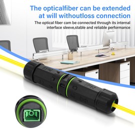 PNGKNYOCN IP68 Waterproof SC Fiber Optical Coupler,SC Simplex Fiber Optic Cable Outdoor Waterproof Adapter for Extend Fiber Optic Cable Length Long Reach Network Connection