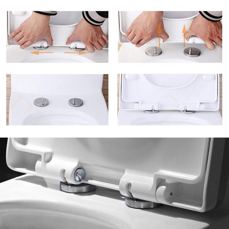 1 Pair Toilet Seat Fixings Universal Toilet Seat Hinge with