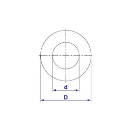 DIN 988 Washer, Steel, Blank, Pack of 10, Diameter 10 mm, Diameter 16 mm, Height 0.25 mm