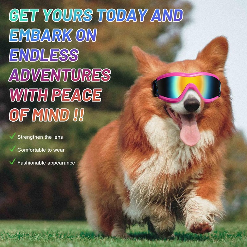 NVTED Dog Sunglasses Goggles, UV Wind Dust Fog Protection Pet