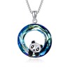 JUSTKIDSTOY Panda Necklace Sterling Silver Cute Animal Pendant Necklace with