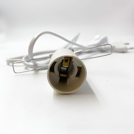 CGEAMDY Pack of 2 Cable with Switch for Salt Lamp Socket E14, E14 with 1.8 m Cable Salt Lamp Socket, Cable Switch and E14 Socket for Salt Lamp Solation (White)