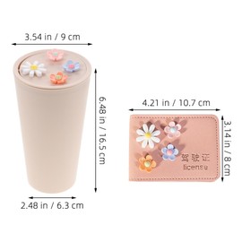 Mini Bote Basura para Automóvil Bolsa Reemplazable y Portavasos, Diseño Floral, Organizador Interior para Camión y Vehículos, Material Durable y Fácil Limpieza