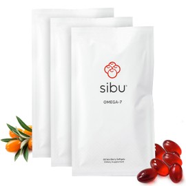 sibu Sea Buckthorn Omega-7 Softgels (90-Day Refill Sachet) – Supplement for Healthy Skin, Hair, Nails and Dryness